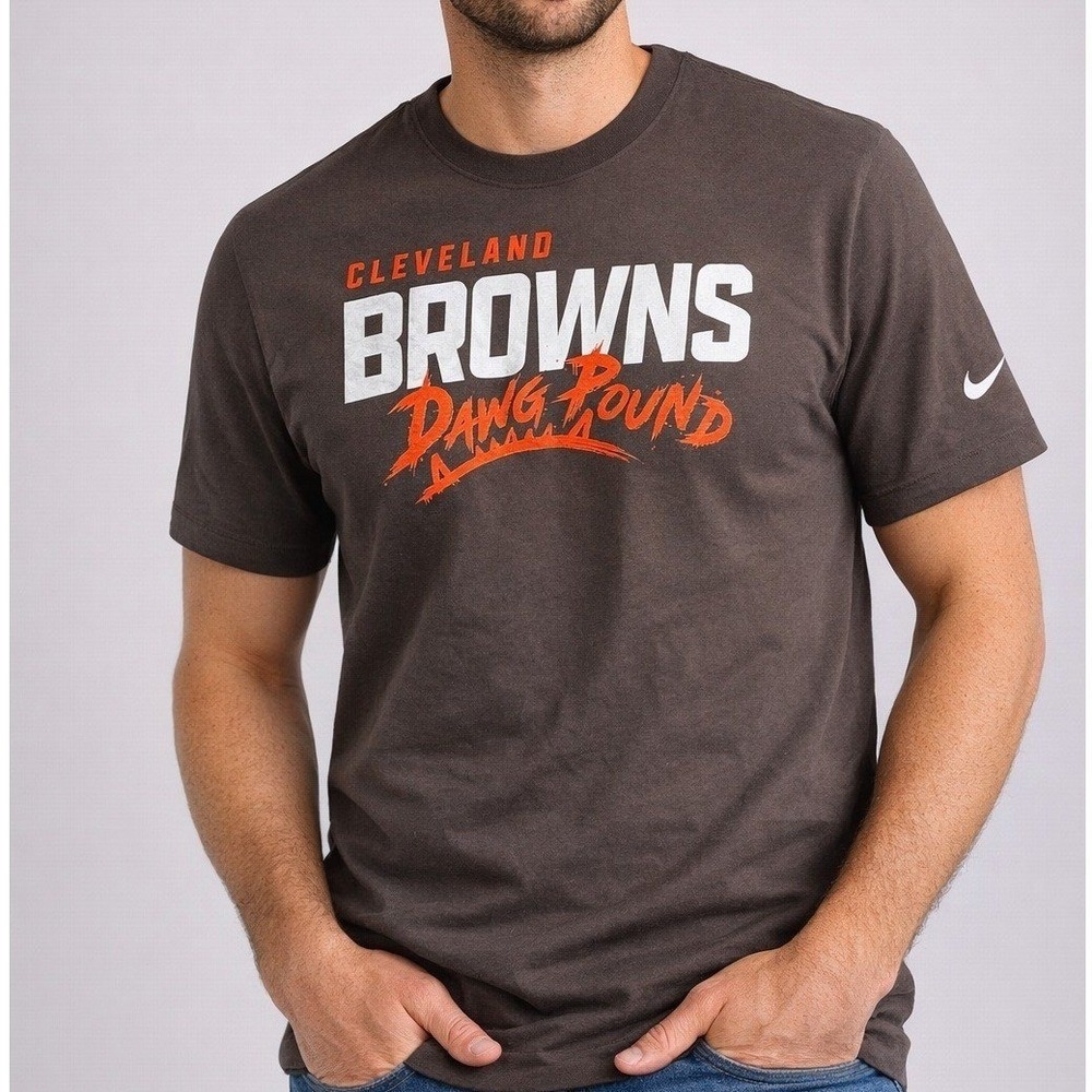 Nike Cleveland Browns Dawg Pound T-Shirt Brown NFL Licensed NWT Small
